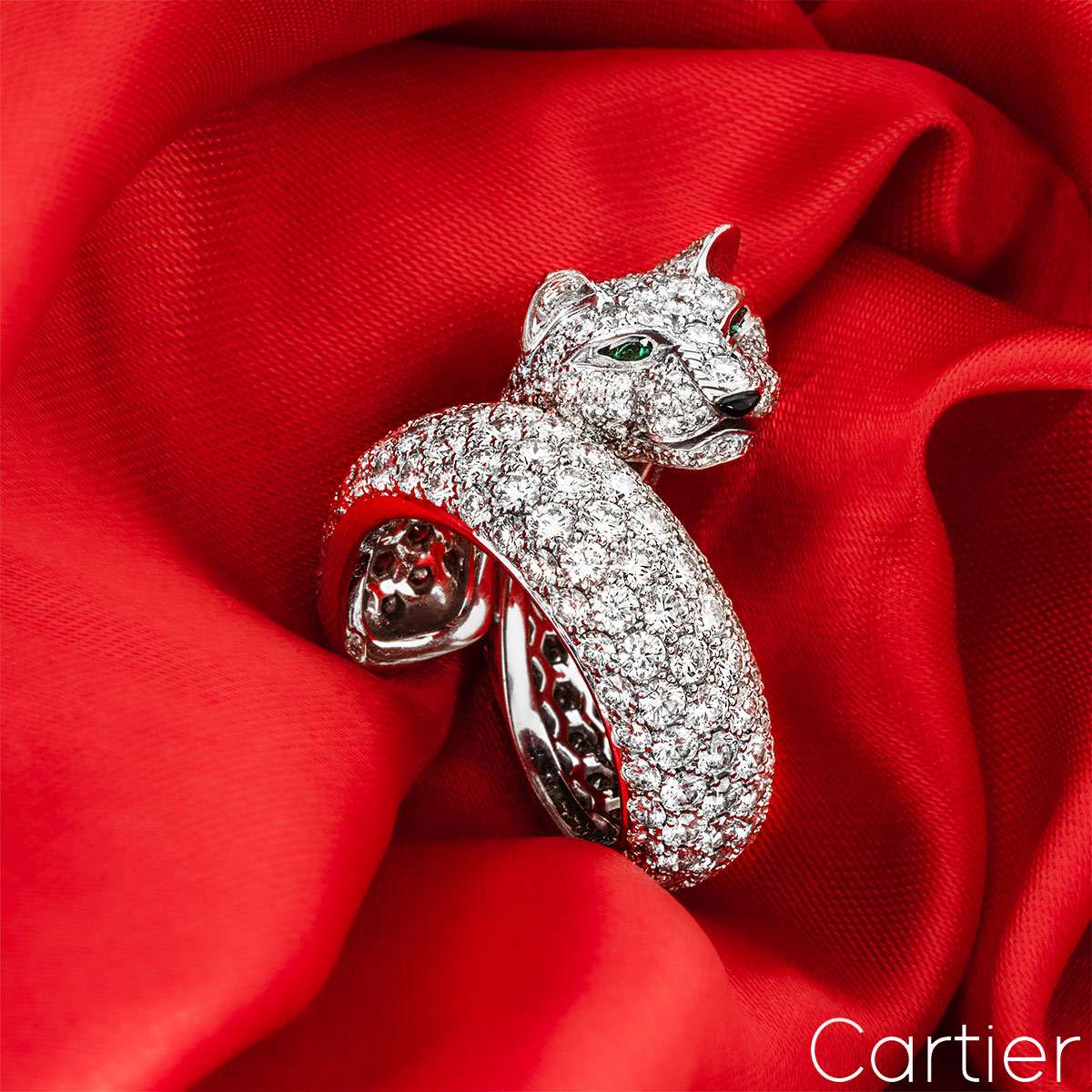 Cartier White Gold Panthere Lakarda Diamond Ring 7.04ct Size 52 11445407 Cartier White Gold Panthere Lakarda Diamond Ring 7.04ct Size 52 11445407